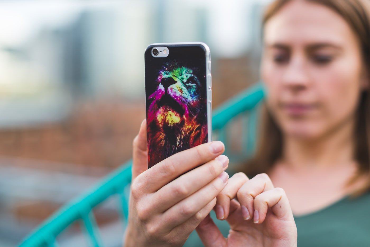 Woman using a mobile app on her phone